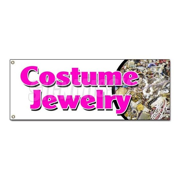 COSTUME JEWELRY BANNER SIGN bracelet earrings necklace watches silver
